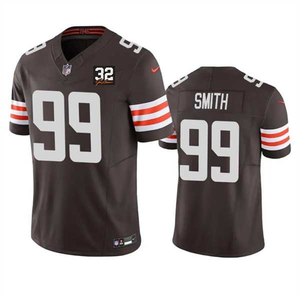 Men & Women & Youth Cleveland Browns #99 Za%27Darius Smith Brown 2023 F.U.S.E. With Jim Brown Memorial Patch Vapor Untouchable Limited Stitched Jersey